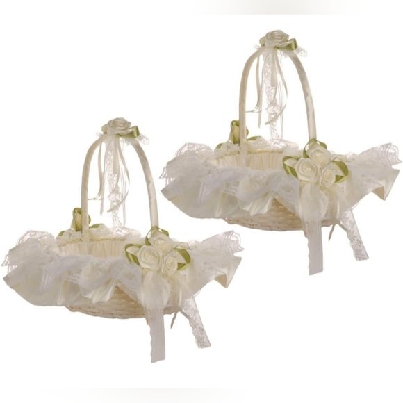 Set of 2 Flower Girl Baskets - Picture 2 of 16